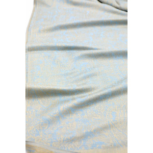 light blue tan jacquard paisley pashmina scarf