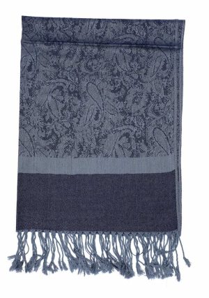 navy blue jacquard pashmina