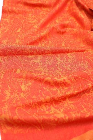 orange jacquard paisley pashmina scarf
