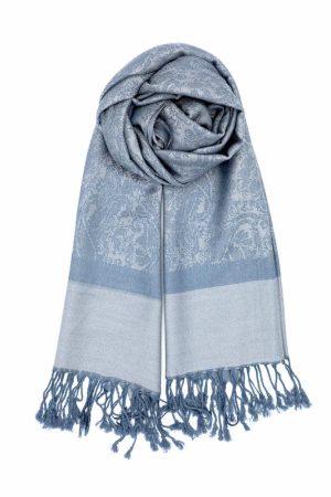 oxford grey jacquard pashmina scarf