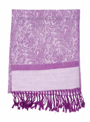 violet purple jacquard pashmina shawl