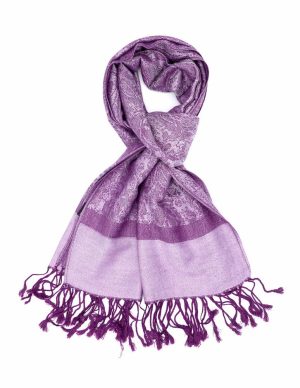 violet purple jacquard pashmina shawl