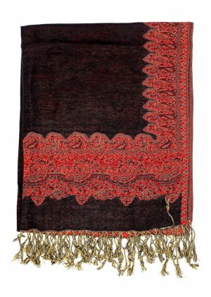 black gold pashmina border shawl