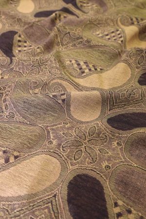 fabric detail of brown bronze multi color paisley pashmina