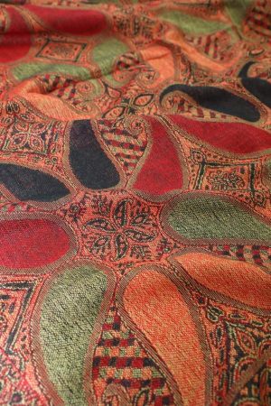 Alternative view of Burgundy Orange Multi Color Pashmina