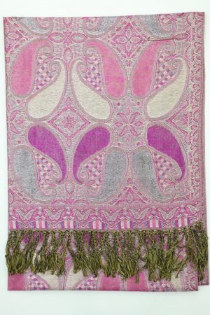 orchid metallic pashmina shawl wrap scarf with fringes