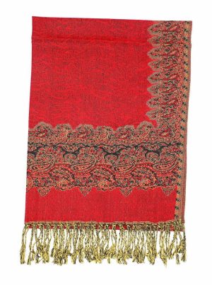 red border pashmina shawl