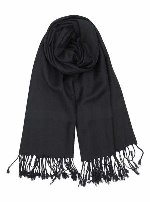 black jacquard pashmina shawl