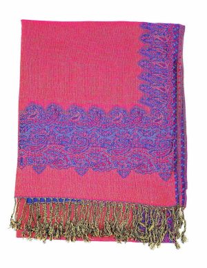 blue pashmina border shawl