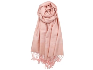 blush jacquard paisley pashmina shawl with fringes