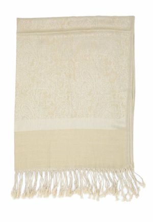 champagne jacquard pashmina shawl
