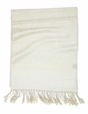 cream jacquard paisley pashmina scarf