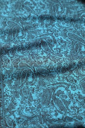 cyan blue jacquard pashmina