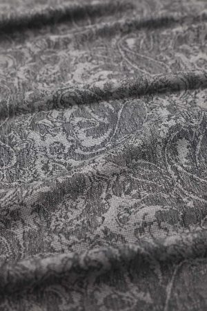 dark grey jacquard pashmina shawl