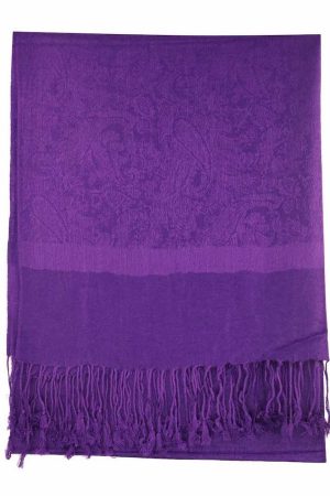 Deep Purple Jacquard Pashmina - Image 3