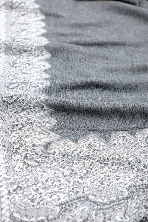 grey pashmina border shawl