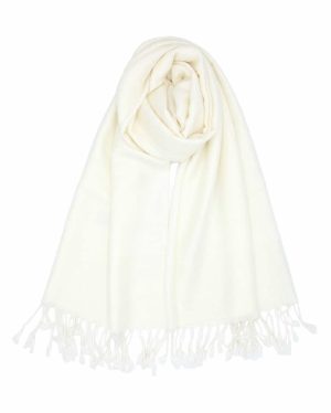ivory jacquard pashmina shawl