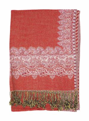 lavender pashmina border shawl