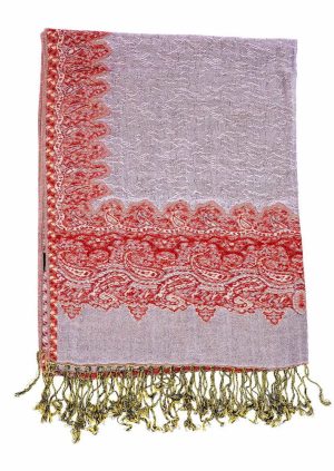 lavender pashmina border shawl