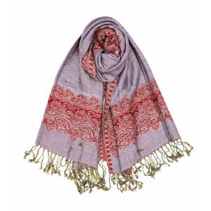 lavender pashmina border shawl