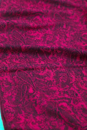 magenta black Jacquard pashmina scarf