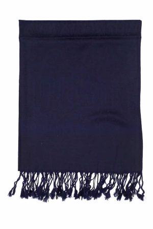 navy jacquard pashmina scarf