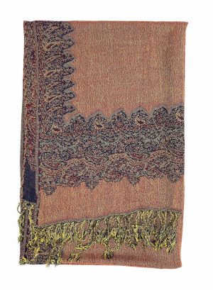navy pashmina border shawl