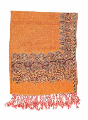 orange pashmina borde shawl
