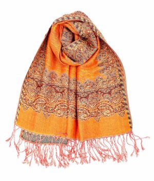 orange pashmina borde shawl