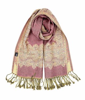 orchid pashmina border shawl