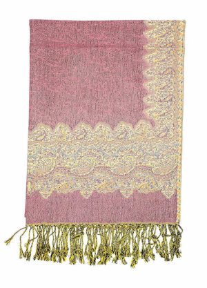 orchid pashmina border shawl