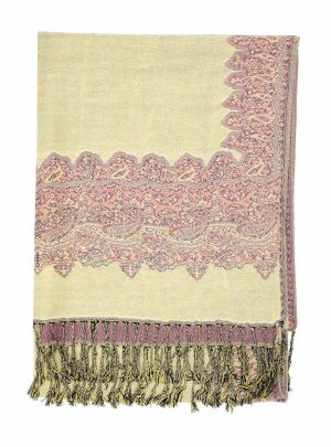 orchid pashmina border shawl
