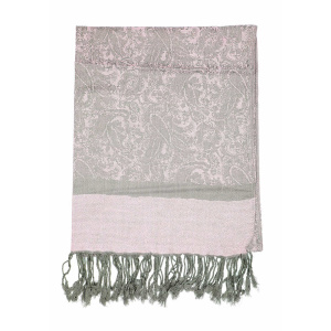 pink grey jacquard pashmina shawl