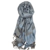 powder blue jacquard paisley pashmina shawl with fringes