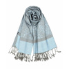 powder blue jacquard pashmina shawl