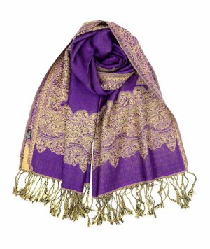 purple pashmina border shawl