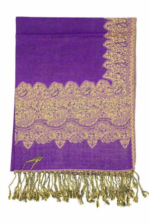 purple pashmina border shawl