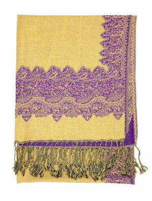 purple pashmina border shawl