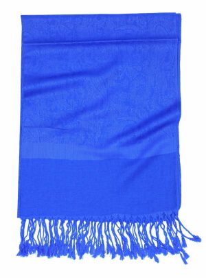 royal blue Jacquard pashmina scarf