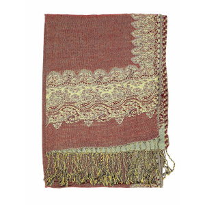 sage green pashmina border shawl