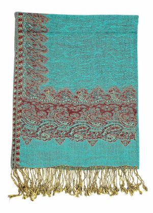 sea green pashmina border shawl