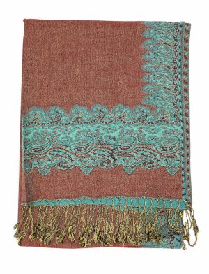 sea green pashmina border shawl