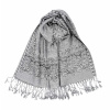 silver black border pashmina shawl