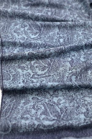 steel blue jacquard pashmina shawl