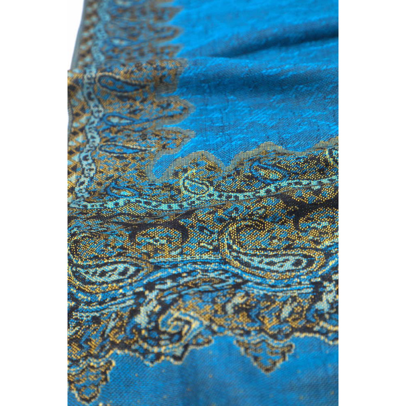 turquoise border pashmina shawl