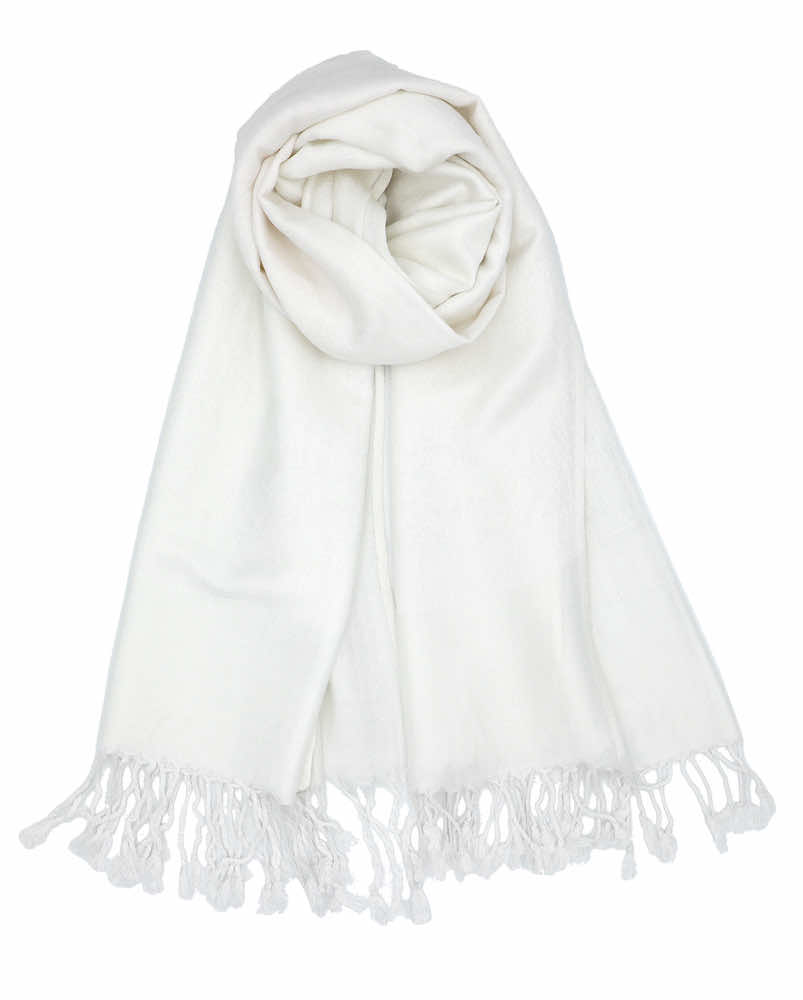 white jacquard pashmina shawl