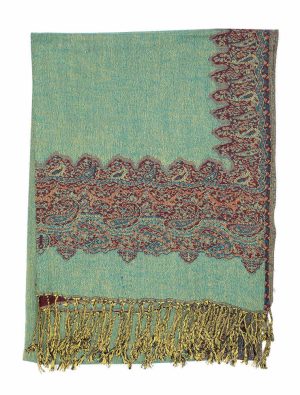 wine pashmina border shawl