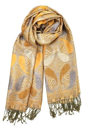 gold sparkling metallic pashmina shawl for rave