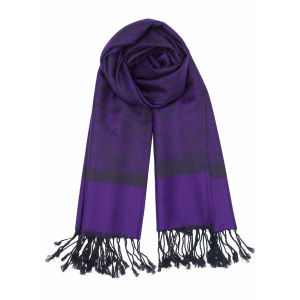 indigo purple Jacquard pashmina scarf