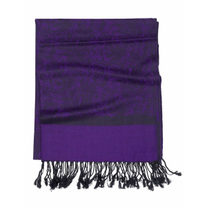 indigo purple Jacquard pashmina scarf
